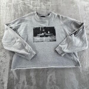Forever 21 Plus Marilyn Monroe Sweatshirt Womens 3X Gray Cropped Y2K Grunge